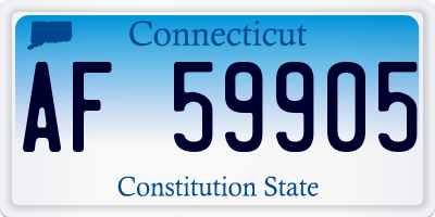 CT license plate AF59905