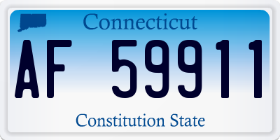 CT license plate AF59911