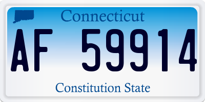 CT license plate AF59914