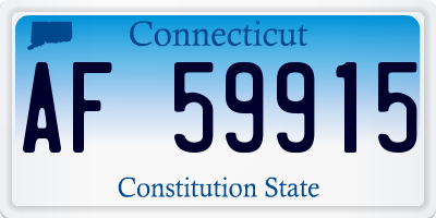 CT license plate AF59915