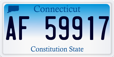 CT license plate AF59917