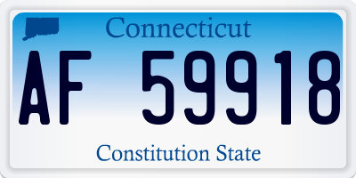 CT license plate AF59918