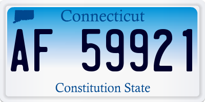 CT license plate AF59921
