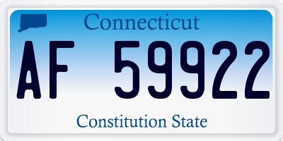 CT license plate AF59922
