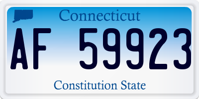 CT license plate AF59923