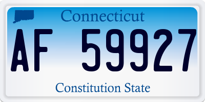CT license plate AF59927