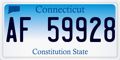CT license plate AF59928