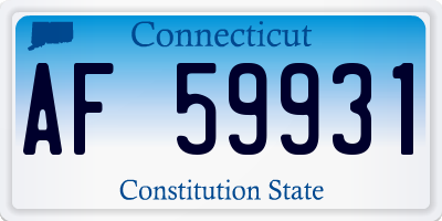 CT license plate AF59931