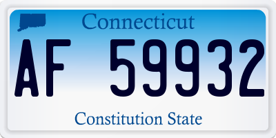CT license plate AF59932