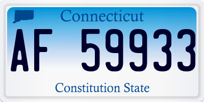 CT license plate AF59933