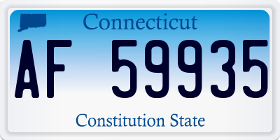 CT license plate AF59935
