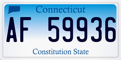 CT license plate AF59936