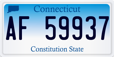 CT license plate AF59937