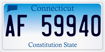 CT license plate AF59940