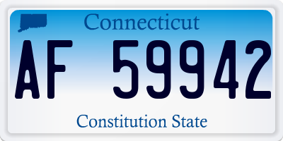 CT license plate AF59942