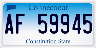 CT license plate AF59945