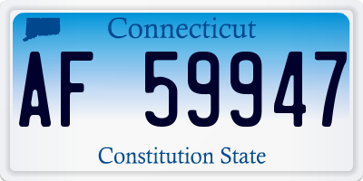 CT license plate AF59947