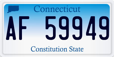 CT license plate AF59949