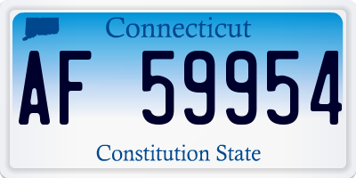 CT license plate AF59954