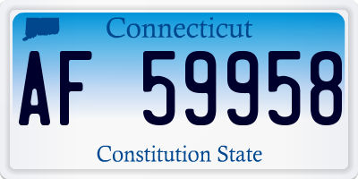 CT license plate AF59958