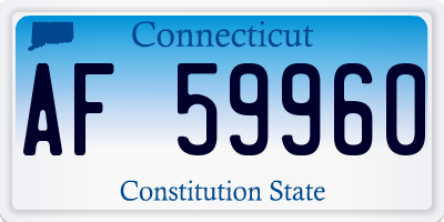 CT license plate AF59960