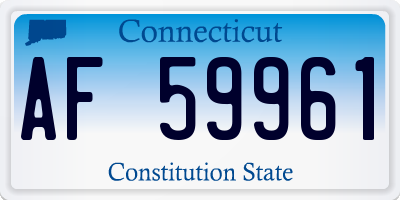 CT license plate AF59961