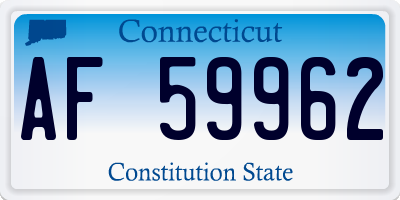 CT license plate AF59962