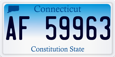 CT license plate AF59963