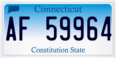 CT license plate AF59964