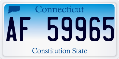 CT license plate AF59965
