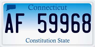 CT license plate AF59968