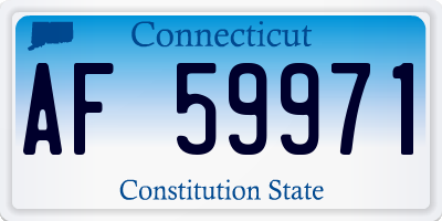 CT license plate AF59971