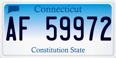 CT license plate AF59972