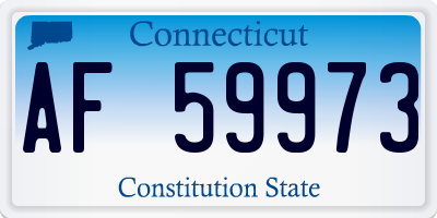 CT license plate AF59973