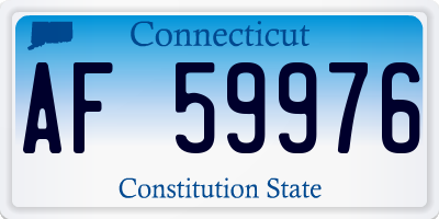 CT license plate AF59976