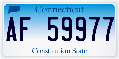 CT license plate AF59977