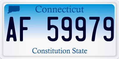 CT license plate AF59979