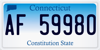 CT license plate AF59980