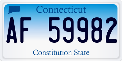 CT license plate AF59982