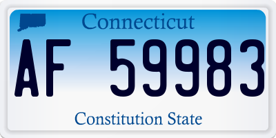 CT license plate AF59983