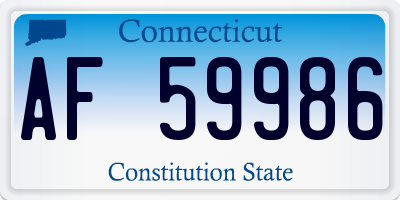 CT license plate AF59986