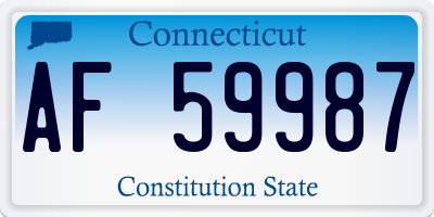 CT license plate AF59987