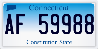 CT license plate AF59988