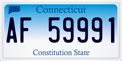 CT license plate AF59991
