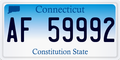 CT license plate AF59992
