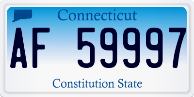 CT license plate AF59997