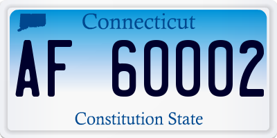 CT license plate AF60002