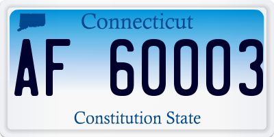 CT license plate AF60003