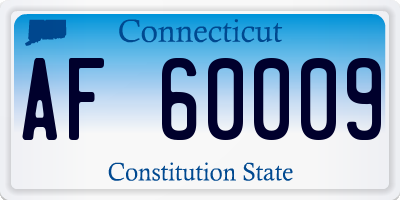 CT license plate AF60009