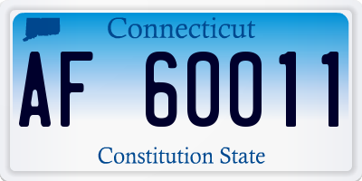 CT license plate AF60011